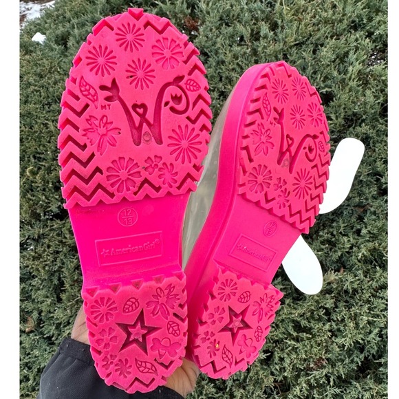 American Girl Wellie Wishers Peekaboo Clear Rubber Rain Boots Size 12/13 - Picture 8 of 8